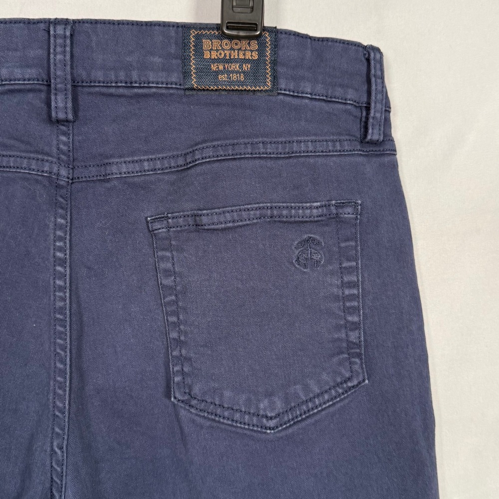 Brooks Brothers Mens Straight Leg Navy Blue Chino Pants W38 L30.5 Stretch - Picture 11 of 13